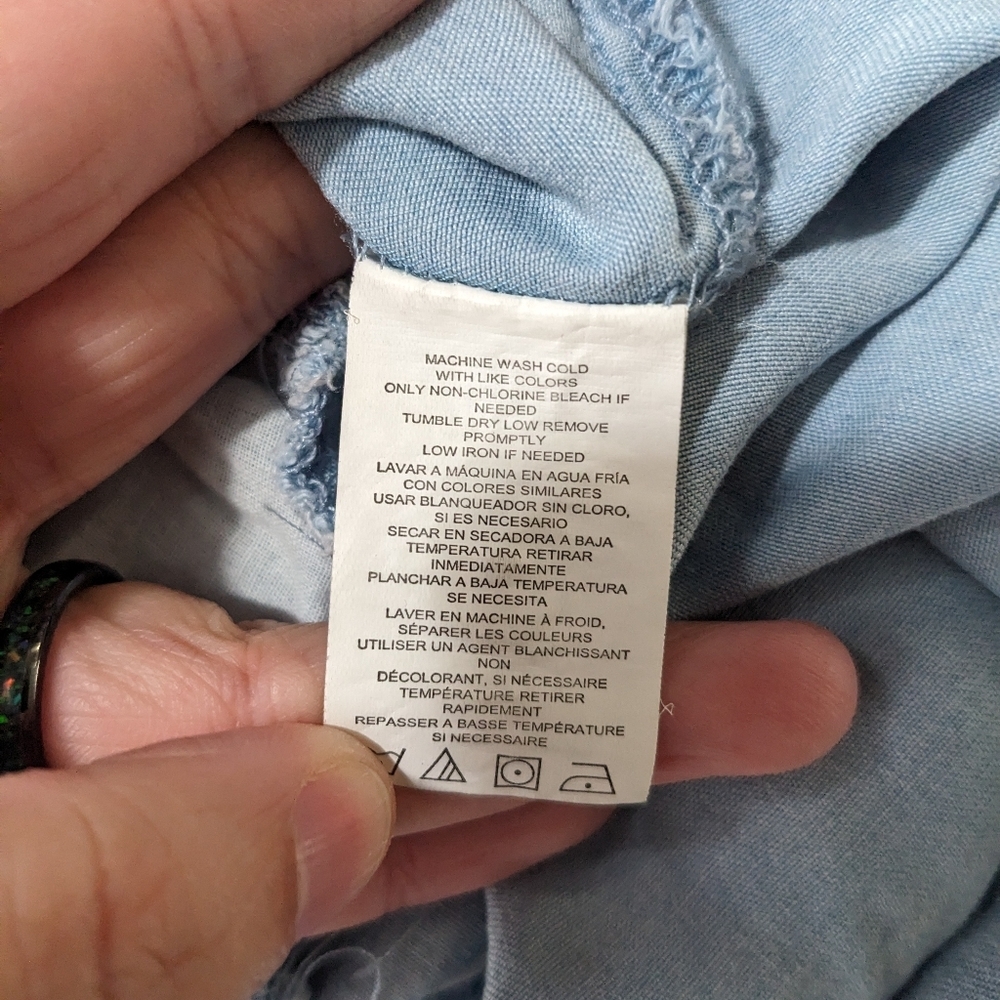 Thread & Supply Light Blue Button-Down Shirt Dres… - image 8